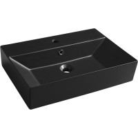Isvea SISTEMA keramické umývadlo 60x42cm, čierna mat 10SF50060-2N