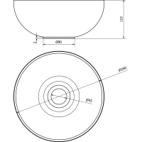 Sapho MINOR betónové umývadlo na dosku, Ø 26cm, piesková MR26014