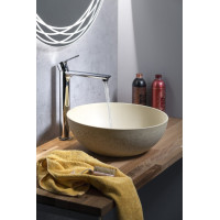 Sapho FORMIGO betónové umývadlo na dosku, Ø 39cm, žltá FG322