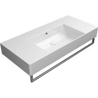 GSI KUBE X keramické umývadlo 100x47cm, s odkladacími plochami, brúsená spodná hrana, bez otvoru, biela ExtraGlaze 94519011