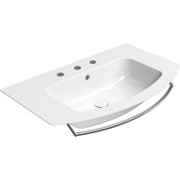 GSI PURA keramické umývadlo Slim oblé 82x49cm, brúsená spodná hrana, 3 otvory, biela ExtraGlaze 88269311