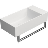 GSI KUBE X keramické umývadlo 50x25cm, bez otvoru, pravé/ľavé, biela mat 9486009