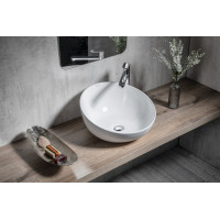 Sapho DOME OBLIQUO keramické umývadlo na dosku, Ø 44, 5cm, biela WH031