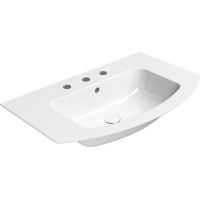 GSI PURA keramické umývadlo Slim oblé 82x49cm, brúsená spodná hrana, 3 otvory, biela ExtraGlaze 88269311