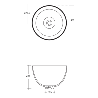 Sapho DOME keramické umývadlo na dosku, Ø 45, 5cm, biela WH030