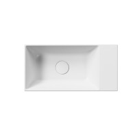 GSI KUBE X keramické umývadlo 50x25cm, bez otvoru, pravé/ľavé, biela mat 9486009
