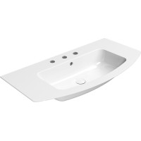GSI PURA keramické umývadlo Slim oblé 102x52cm, brúsená spodná hrana, 3 otvory, biela ExtraGlaze 88259311
