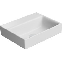 GSI NUBES keramické umývadlo 40x32cm, brúsená spodná hrana, bez otvoru, biela mat 96849009