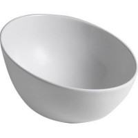Sapho DOME OBLIQUO keramické umývadlo na dosku, Ø 44, 5cm, biela WH031