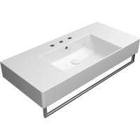 GSI KUBE X keramické umývadlo 100x47cm, s odkladacími plochami, brúsená spodná hrana, 3 otvory, biela ExtraGlaze 94519311