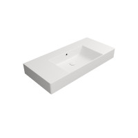 GSI KUBE X keramické umývadlo 100x47cm, s odkladacími plochami, bez otvoru, biela mat 9451009