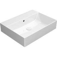 GSI KUBE X keramické umývadlo 60x47cm, brúsená spodná hrana, bez otvoru, biela ExtraGlaze 94319011