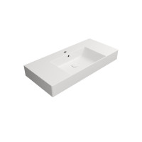 GSI KUBE X keramické umývadlo 100x47cm, s odkladacími plochami, brúsená spodná hrana, biela mat 94519109