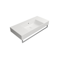 GSI KUBE X keramické umývadlo 100x47cm, s odkladacími plochami, bez otvoru, biela mat 9451009