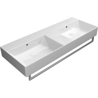 GSI KUBE X keramické dvojumývadlo 120x47cm, bez otvoru, biela ExtraGlaze 9425011