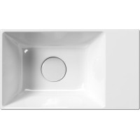 GSI KUBE X keramické umývadlo 40x23cm, brúsená spodná hrana, bez otvoru, pravé/ľavé, biela ExtraGlaze 94849011