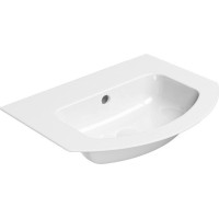 GSI PURA keramické umývadlo Slim oblé 62x48cm, brúsená spodná hrana, bez otvoru, biela ExtraGlaze 88279011