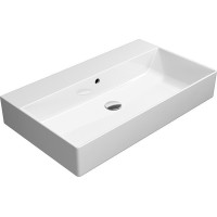 GSI KUBE X keramické umývadlo 80x47cm, brúsená spodná hrana, bez otvoru, biela ExtraGlaze 94229011