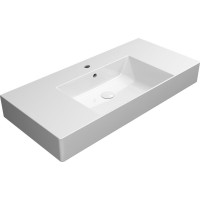GSI KUBE X keramické umývadlo 100x47cm, s odkladacími plochami, brúsená spodná hrana, biela ExtraGlaze 94519111