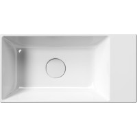 GSI KUBE X keramické umývadlo 50x25cm, brúsená spodná hrana, bez otvoru, pravé/ľavé, biela ExtraGlaze 94869011