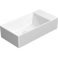GSI KUBE X keramické umývadlo 50x25cm, brúsená spodná hrana, bez otvoru, pravé/ľavé, biela ExtraGlaze 94869011