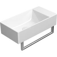 GSI KUBE X keramické umývadlo 50x25cm, brúsená spodná hrana, bez otvoru, pravé/ľavé, biela ExtraGlaze 94869011