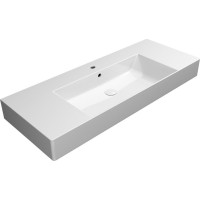 GSI KUBE X keramické umývadlo 120x47cm, s odkladacími plochami, brúsená spodná hrana, biela ExtraGlaze 94529111
