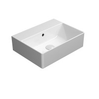 GSI KUBE X keramické umývadlo 45x35cm, brúsená spodná hrana, bez otvoru, biela ExtraGlaze 94859011