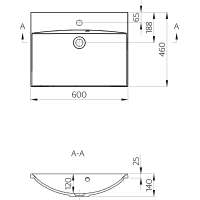 Sapho MARIA umývadlo, liaty mramor, 60x46cm, biela MA060