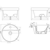 Sapho YUVA keramické umývadlo zápustné, Ø 38cm, biela TU0652