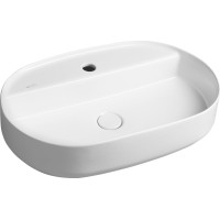 Isvea INFINITY OVAL keramické umývadlo na dosku, 60x40cm, biela mat 10NF65060-2L