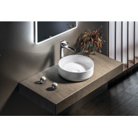 Isvea INFINITY ROUND keramické umývadlo na dosku, priemer 36cm, biela 10NF65036