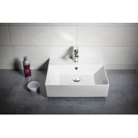 Isvea SISTEMA keramické umývadlo 50x42cm, biela 10SF50051