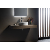 Isvea INFINITY ROUND keramické umývadlo na dosku, priemer 36cm, biela 10NF65036