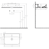 Isvea SISTEMA U keramické umývadlo 55x38cm, biela 10PL53055
