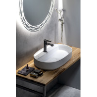 Isvea INFINITY OVAL keramické umývadlo na dosku, 60x40cm, biela mat 10NF65060-2L