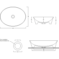Sapho IDEA keramické umývadlo na dosku, 50x38cm, biela WH102
