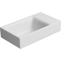 GSI NUBES keramické umývadlo 40x23cm, brúsená spodná hrana, bez otvoru, pravé/ľavé, biela mat 96369009