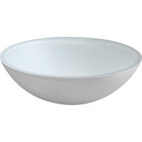 Sapho TELICA sklenené umývadlo na dosku Ø 42 cm, biela mat TY181W