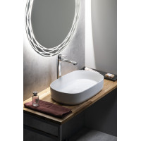 Isvea INFINITY OVAL keramické umývadlo na dosku, 55x36cm, biela 10NF65055