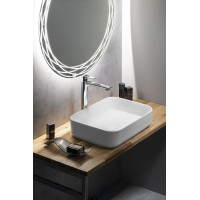 Isvea INFINITY RECTANGLE keramické umývadlo na dosku, 50x36cm, biela mat 10NF65050-2L