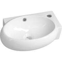 Sapho RIBERA keramické umývadlo rohové 43x28, 5 cm, otvor pre batériu vpravo, biela AR497