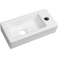 Sapho ZOE keramické umývadlo 37x18 cm, otvor pre batériu vpravo, biela AR495