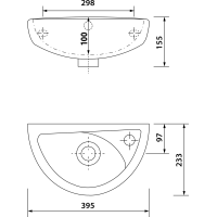 CREAVIT OVAL keramické umývadlo 39x23cm, biela TP040