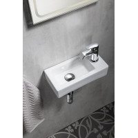 Sapho ZOE keramické umývadlo 37x18 cm, otvor pre batériu vpravo, biela AR495