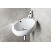 Sapho RIBERA keramické umývadlo rohové 43x28, 5 cm, otvor pre batériu vpravo, biela AR497