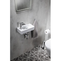 Sapho ZOE keramické umývadlo 37x18 cm, otvor pre batériu vľavo, biela AR496