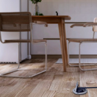 Solight vstavaná podlahová zásuvka, IP55, okrúhle viečko