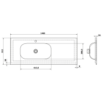 Sapho TREOS umývadlo 146, 6x51, 3 cm, rockstone, ľavé, biela mat TS147-0101-L