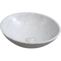 Sapho BLOK kamenné umývadlo na dosku Ø 42 cm, biela carrara mat 2401-42